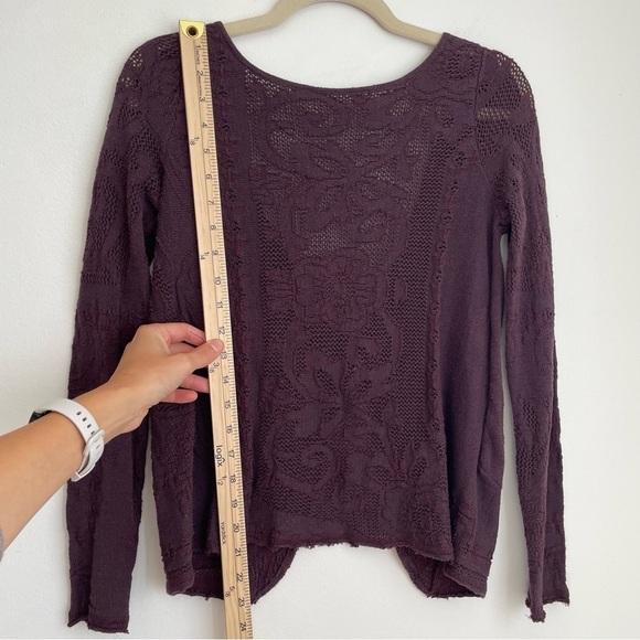 Free people whimsigoth witchy grunge twist sweater open sheer dark floral small - Picture 6 of 11